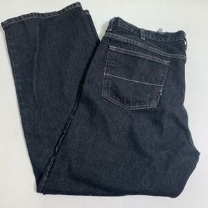 Faded Glory Relaxed Fit Black Denim Jeans Mens 42x32 Straight Leg 100% Cotton